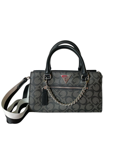 Bolsa Guess Dama Gris con Detalles Negros y Cadena – Original