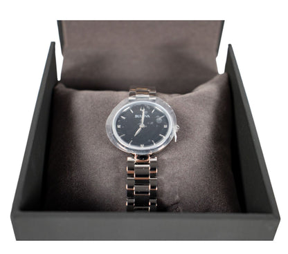Reloj Bulova Negro con Plateado