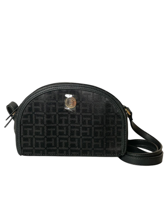 Bolsa Tommy Hilfiger Negra Domo Monograma | Crossbody Original