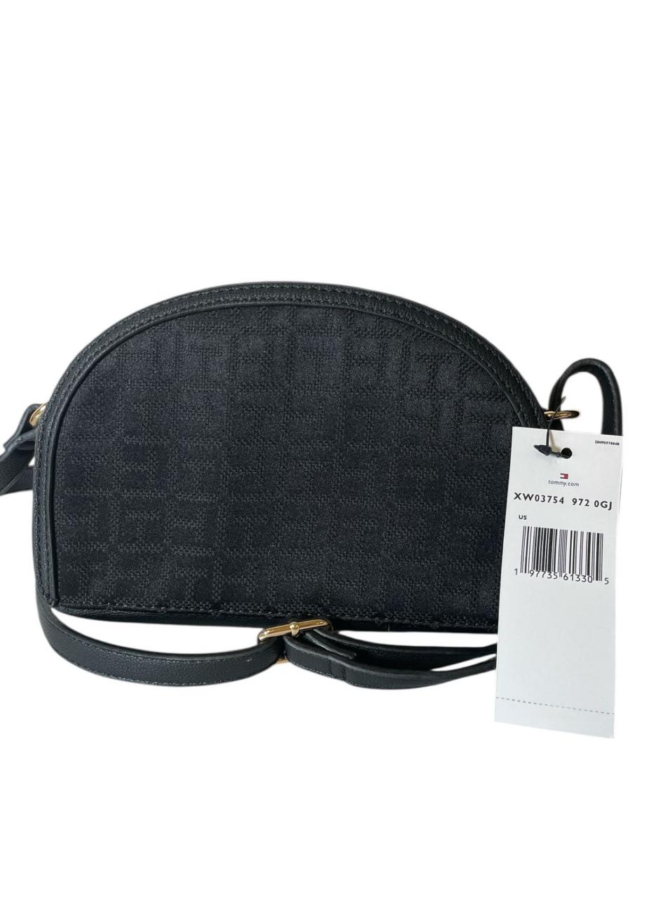 Bolsa Tommy Hilfiger Negra Domo Monograma | Crossbody Original